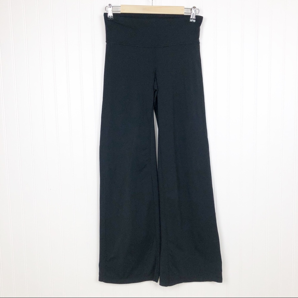 Athleta Yoga Pants Black Wide Leg Mid Rise S